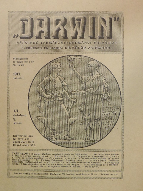 Dr. Szilády Zoltán - "Darwin" 1917. május 1. [antikvár]