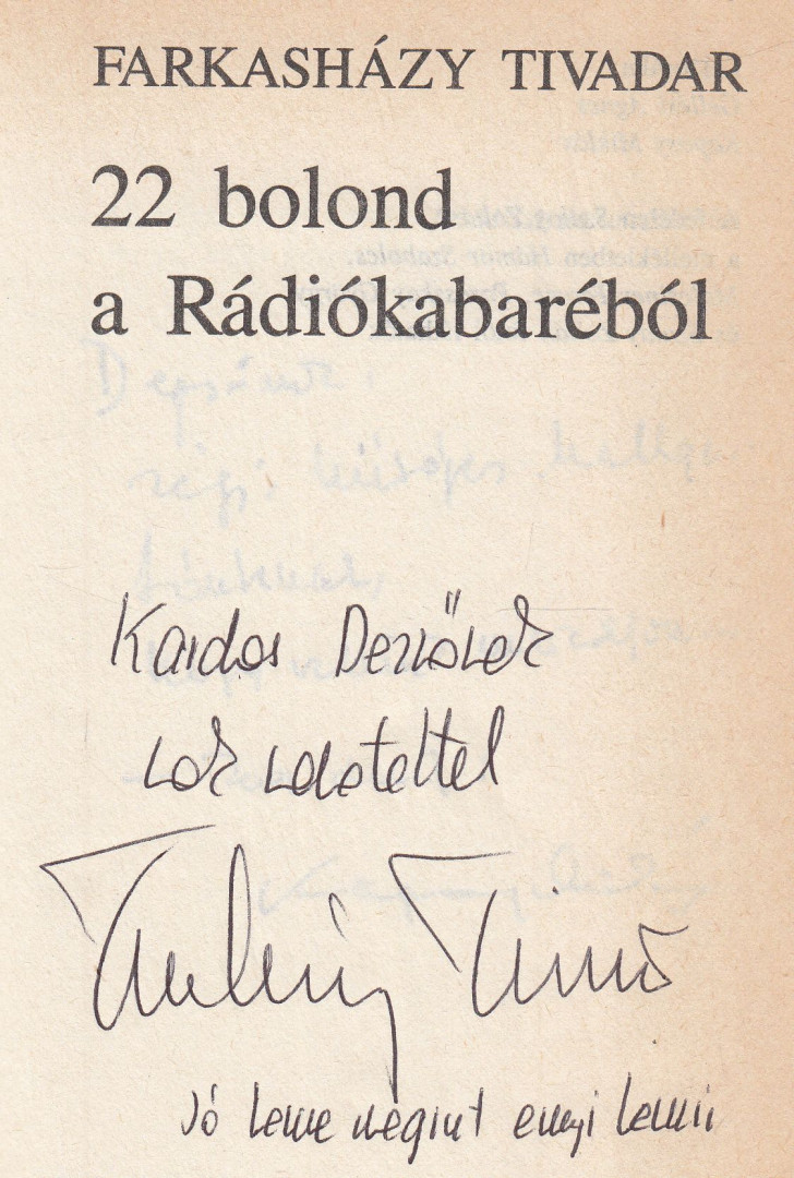 Farkasházy Tibor - 22 bolond a Rádiókabaréból (dedikált) [antikvár]