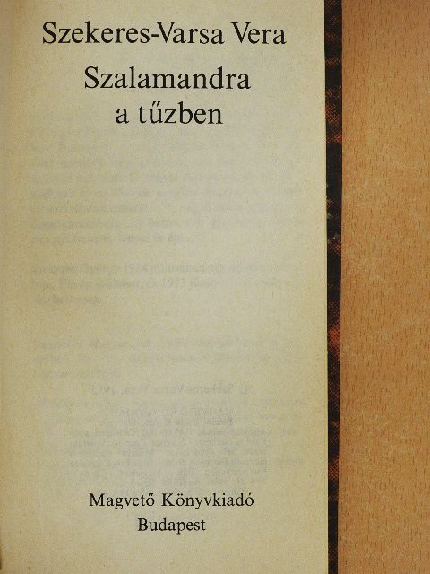 Szekeres-Varsa Vera - Szalamandra a tűzben [antikvár]