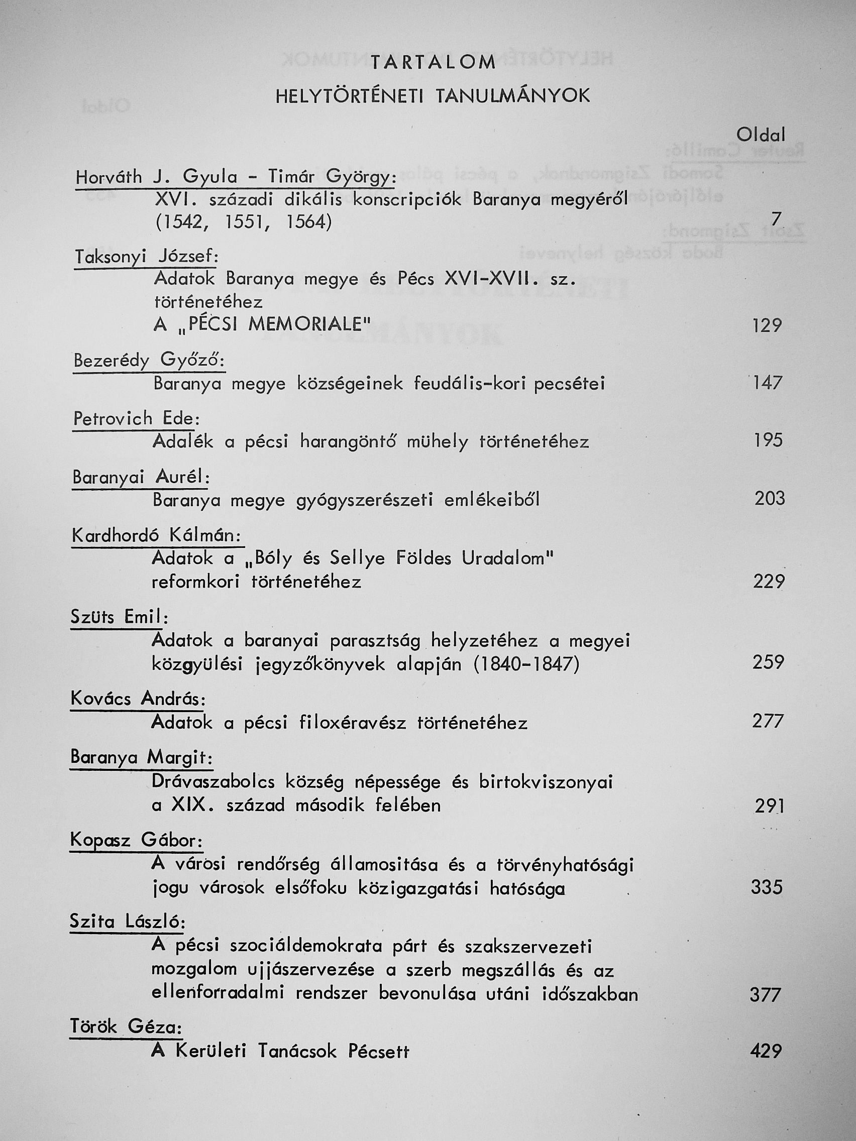 Baranya Margit - Baranyai helytörténetírás 1972 [antikvár]