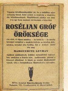 Marguerite Levray - Rosélian gróf öröksége [antikvár]