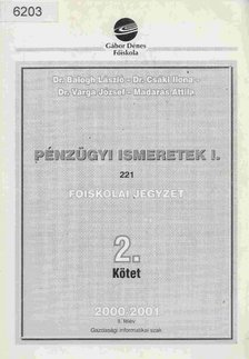 Dr. Balogh László, Dr. Csáki Ilona, Dr. Varga József, Madaras Attila - Pénzügyi Ismeretek I. [antikvár]