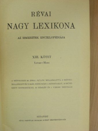 Révai nagy lexikona 13. (töredék) [antikvár]