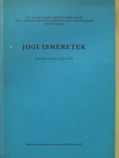 Dr. Erdei József - Jogi ismeretek [antikvár]