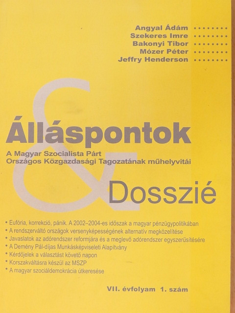 Angyal Ádám - Álláspontok & Dosszié VII/1. [antikvár]