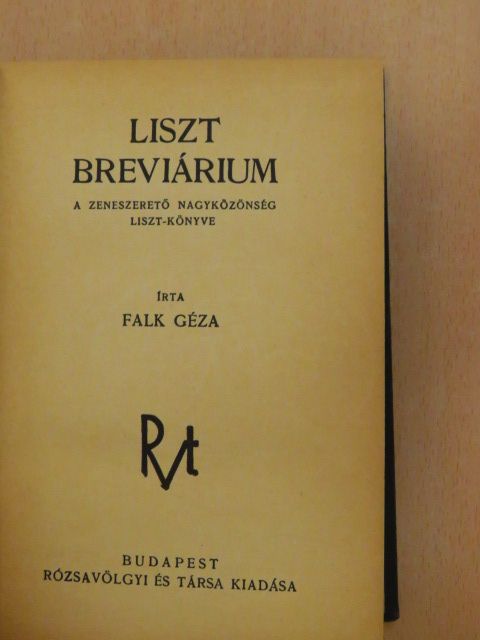 Falk Géza - Liszt breviárium [antikvár]