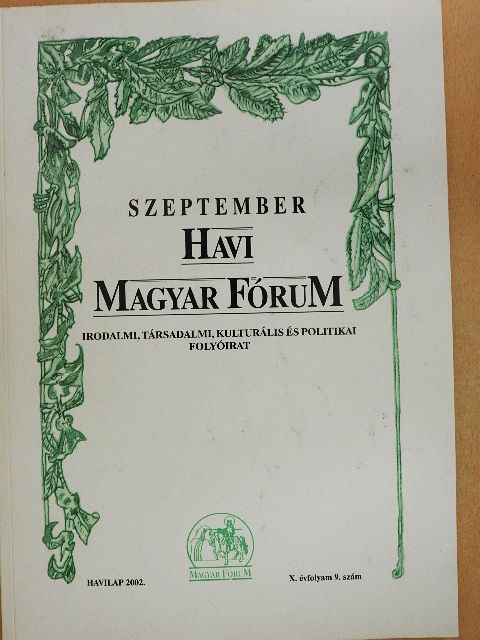 Ádám Sándor - Havi Magyar Fórum 2002. szeptember [antikvár]