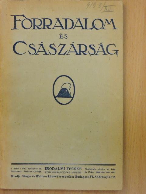 Adorján Andor - Irodalmi fecske 1913. november 15. [antikvár]