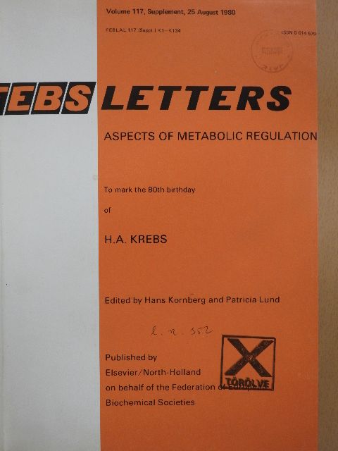 D. E. Fish - Febs Letters Volume 117, Number 1./Supplement/Volume 118, Number 1-2. [antikvár]