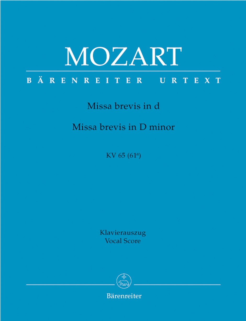 MOZART, W,A, - MISSA BREVIS IN d KV 65 (61a) KLAVIERAUSZUG URTEXT (MARTIN FOCKE)
