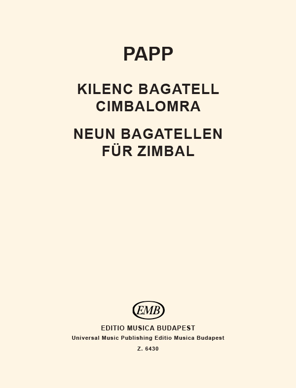 Papp Lajos - 9 BAGATELL CIMBALOMRA