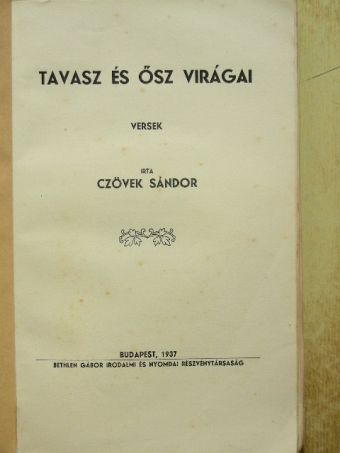Czövek Sándor - Tavasz és ősz virágai [antikvár]