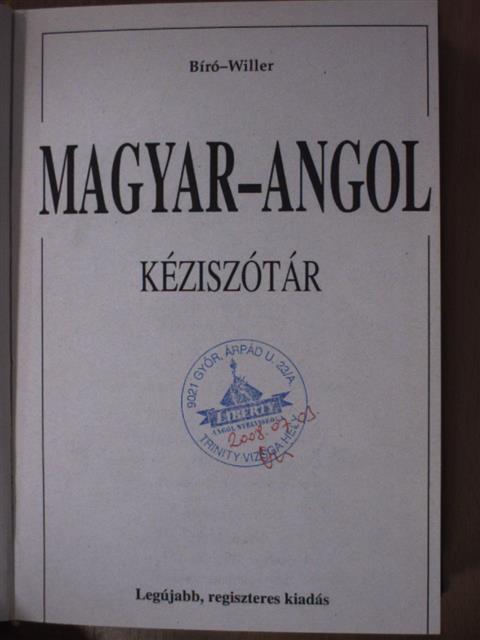 Bíró Lajos Pál - Magyar-angol kéziszótár [antikvár]