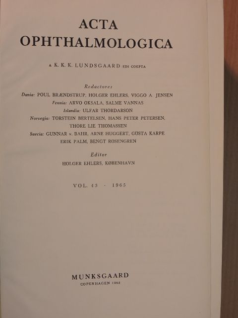 G. Csapó - Acta Ophthalmologica 1965. [antikvár]