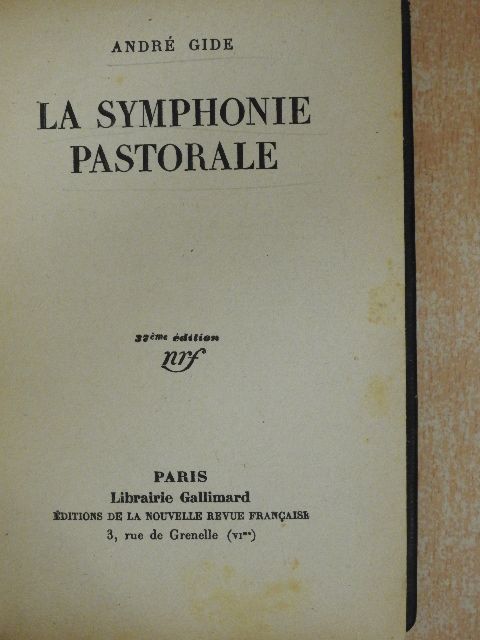 André Gide - La Symphonie pastorale [antikvár]