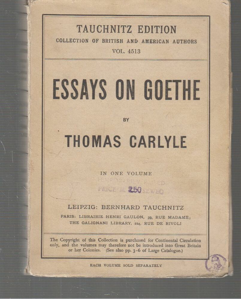 Thomas Carlyle - Essays on Goethe [antikvár]