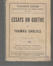 Thomas Carlyle - Essays on Goethe [antikvár]