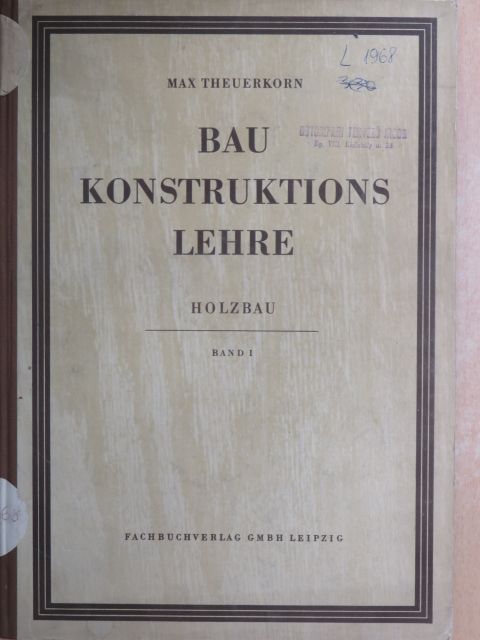 Baukonstruktionslehre I. [antikvár]
