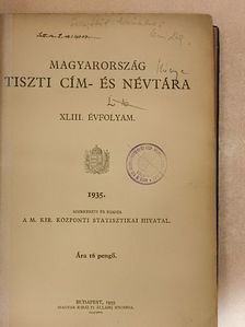 Magyarország tiszti cím- és névtára 1935. [antikvár]