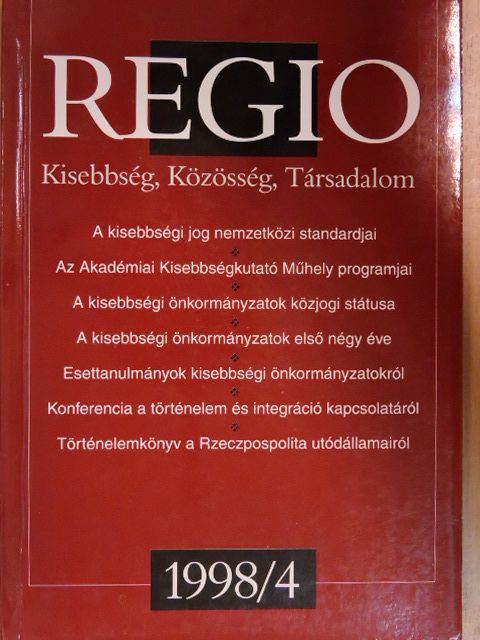 Ács Zoltán - Regio 1998/4. [antikvár]