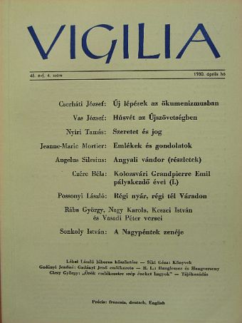 Angelus Silesius - Vigilia 1980. április [antikvár]