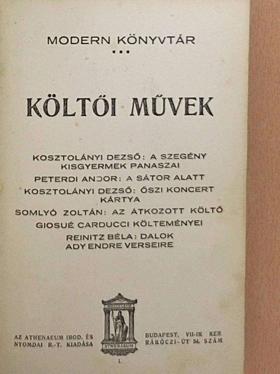 Giosué Carducci - Költői művek I. [antikvár]