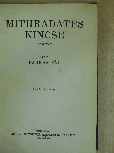 Farkas Pál - Mithradates kincse [antikvár]