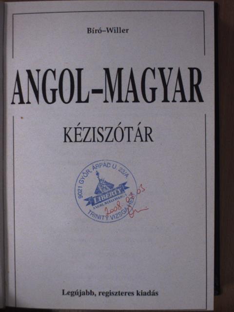 Bíró Lajos - Angol-magyar kéziszótár [antikvár]