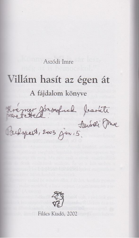 Aszódi Imre - Villám hasít az égen át (dedikált) [antikvár]