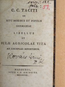 C. C. Taciti - De situ moribus et populis Germaniae [antikvár]