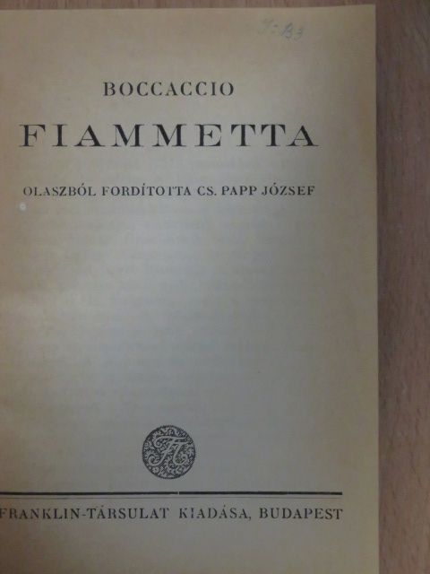 Boccaccio - Fiammetta [antikvár]