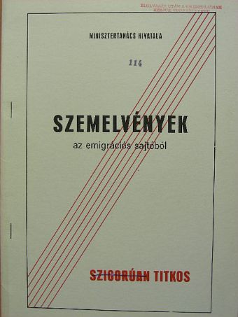 Szemelvények az emigrációs sajtóból 1989. február 3. [antikvár]