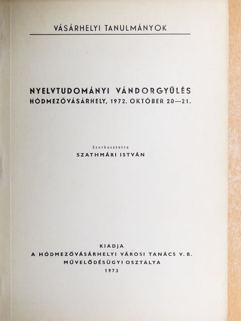 Bárczi Géza - Nyelvtudományi vándorgyűlés [antikvár]
