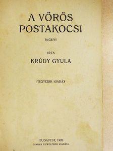 Krúdy Gyula - A vörös postakocsi [antikvár]