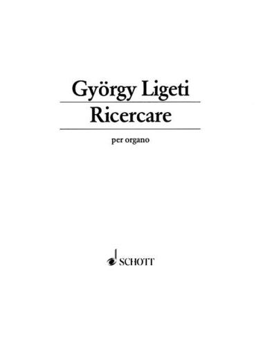LIGETI - RICERCARE PER ORGANO