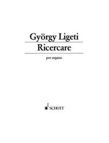 LIGETI - RICERCARE PER ORGANO