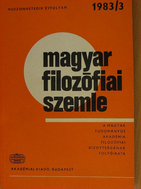 Andrássy György - Magyar Filozófiai Szemle 1983/3. [antikvár]