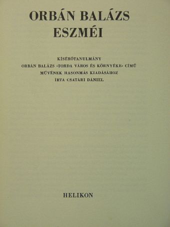 Csatári Dániel - Orbán Balázs eszméi [antikvár]