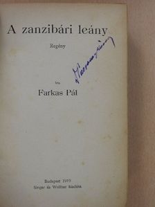 Farkas Pál - A zanzibári leány/Strigonius [antikvár]