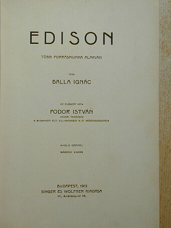 Balla Ignác - Edison [antikvár]