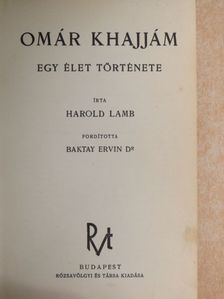 Harold Lamb - Omár Khajjám [antikvár]