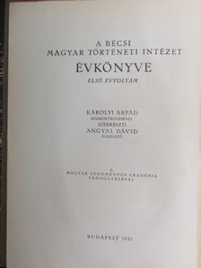 Baráth Tibor - A Bécsi Magyar Történeti Intézet évkönyve 1931. [antikvár]