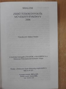 Halmos Sándor - Shalom - Zsidó Tudományos és Művészeti Évkönyv 2006 [antikvár]