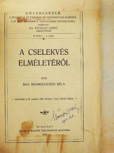 Báró Brandenstein Béla - A cselekvés elméletéről [antikvár]