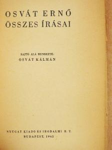 Osvát Ernő - Osvát Ernő összes írásai [antikvár]