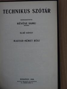 Technikus szótár I. [antikvár]