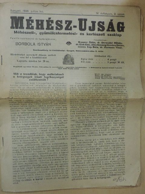 Ignácz Sándor - Méhész-Ujság 1938. julius [antikvár]