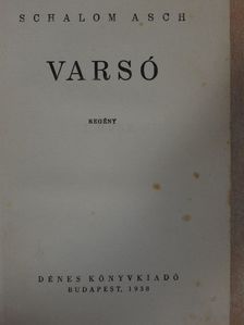 Schalom Asch - Varsó [antikvár]