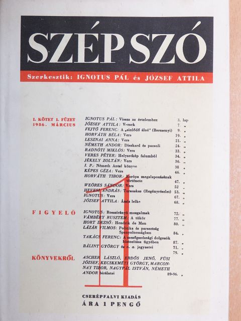 Agárdi Ferenc - Szép Szó [antikvár]