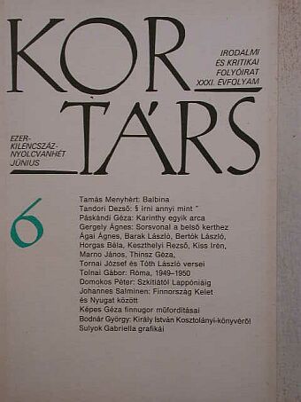 Ágai Ágnes - Kortárs 1987. június [antikvár]